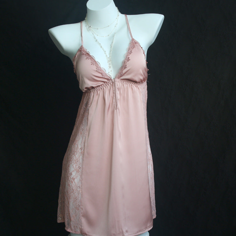 Lace Sleep Dress with Adjustable Straps and Pads