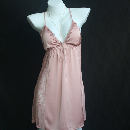 Lace Sleep Dress with Adjustable Straps and Pads