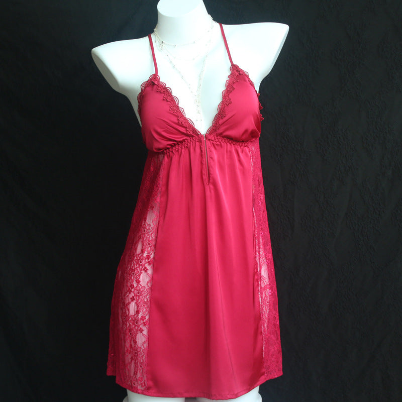 Lace Sleep Dress with Adjustable Straps and Pads