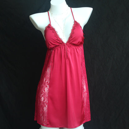 Lace Sleep Dress with Adjustable Straps and Pads
