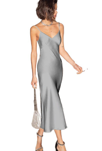 Women's Fashion Silk Sleep Dress and Long Strappy Dress