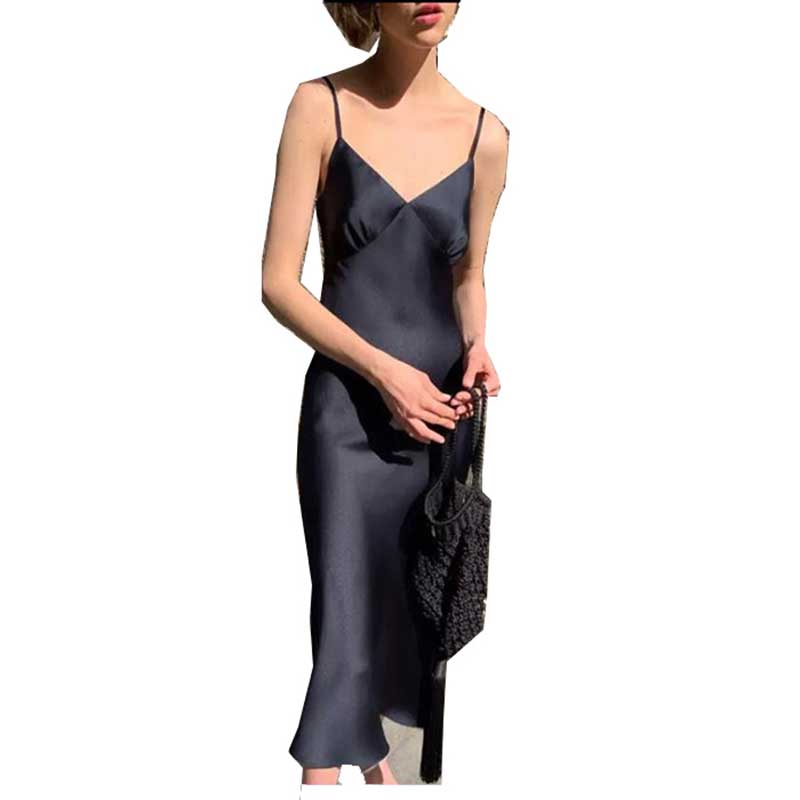 Women's Fashion Silk Sleep Dress and Long Strappy Dress