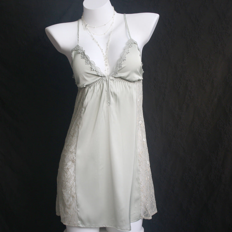 Lace Sleep Dress with Adjustable Straps and Pads